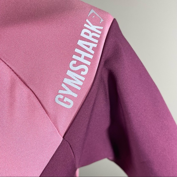 2pc set Gymshark Asymmetric Leggings + crop top - Dusky Pink/dark Ruby - Picture 8 of 13